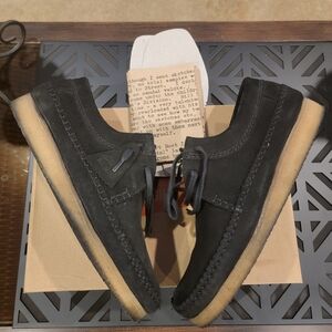 Clarks Weavers Black Suede Wallabees